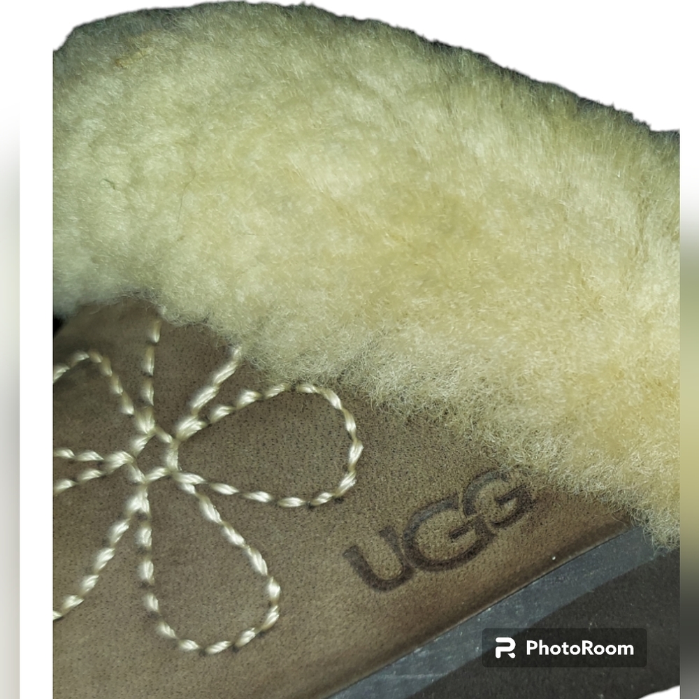 UGG Australia Blossom Embroidered Suede Mules Women's Size 7 - Picture 8 of 9